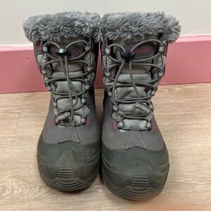 COLUMBIA // Big Kids Bugaboot - Size 3 Pink Grey Snow Boots